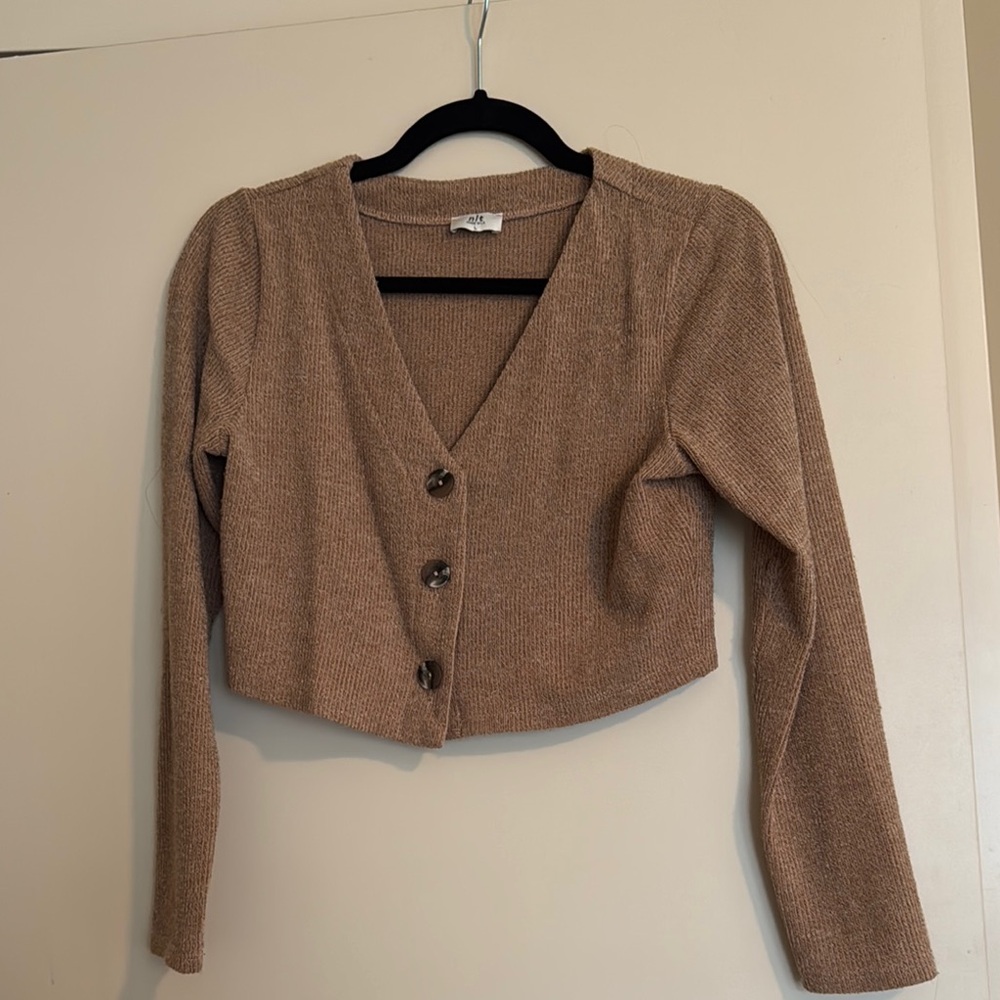 Women's Tan Sweater Cardigan